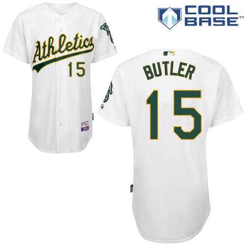 Billy Butler #15 MLB Jersey-Oakland Athletics Men's Authentic Home White Cool Base Baseball Jersey